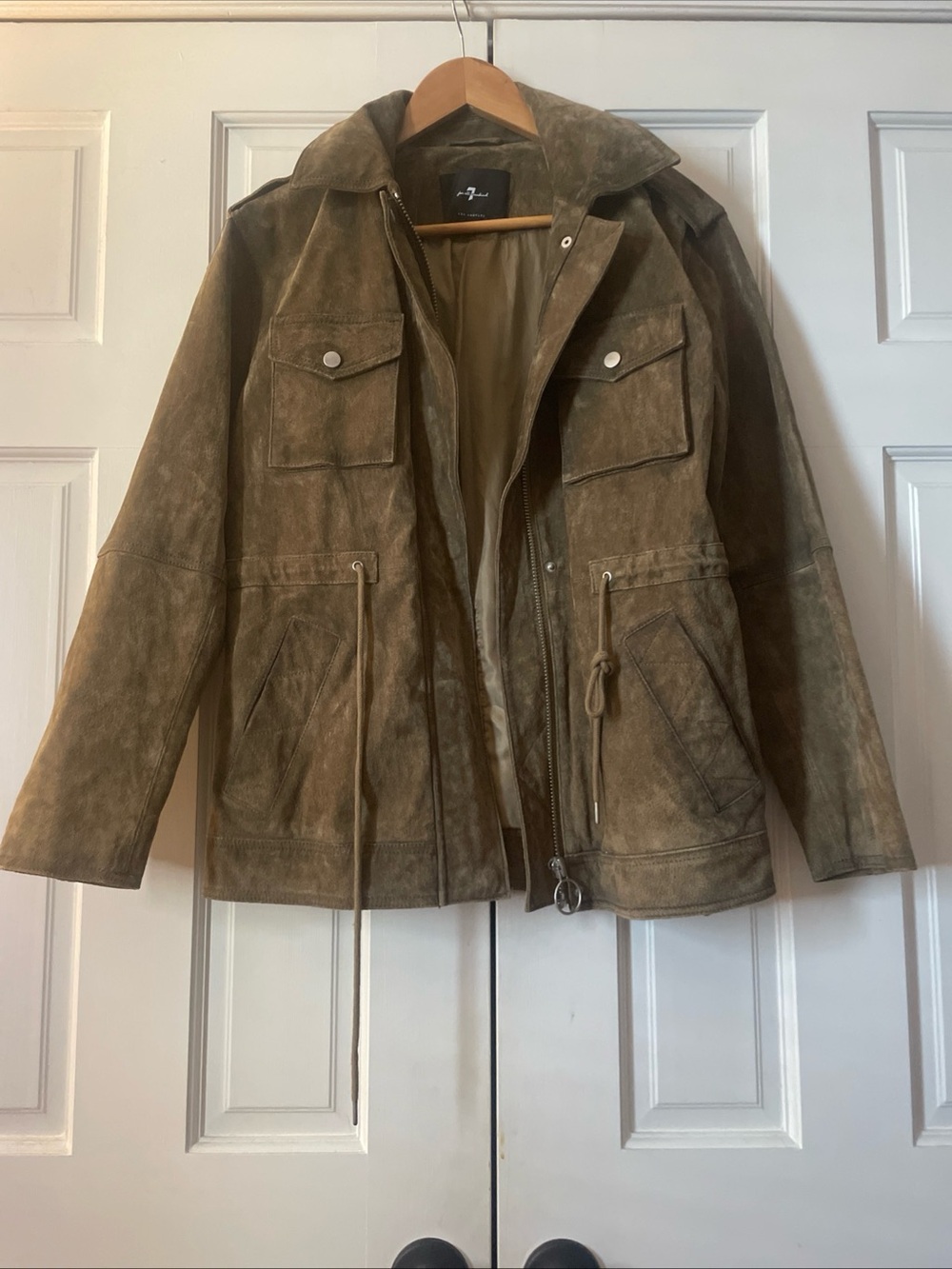 7 For All Mankind‎ Women’s XS Suede Leather Utility Jacket Green